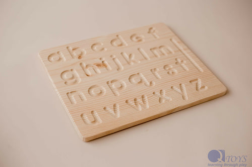 QToys Australia Lower case letter lacing board