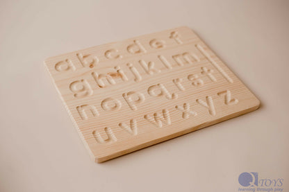 QToys Australia Lower case letter lacing board